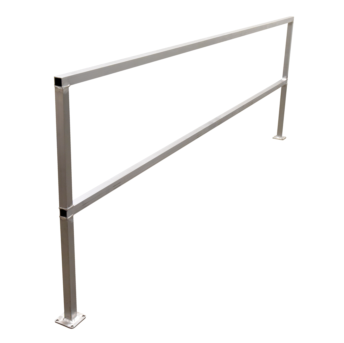 VESTIL SQ-A-120 Safety Handrail, Aluminium, No Toeboard, 120 Inch Size | CE4QXW
