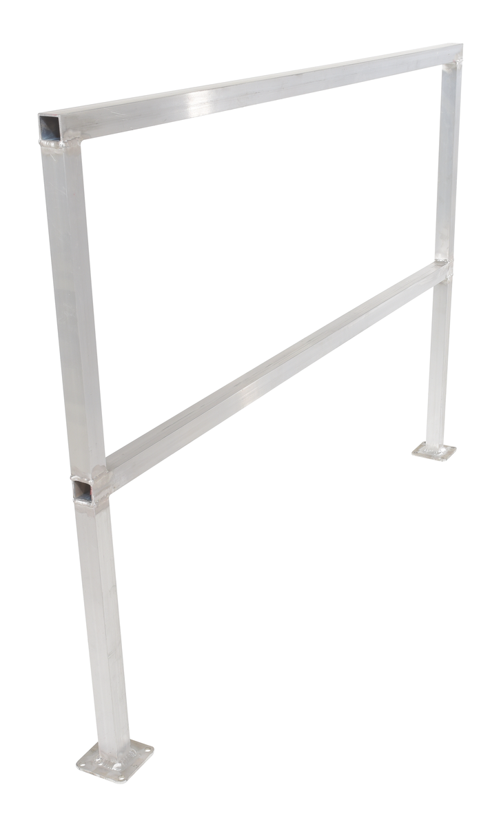 VESTIL SQ-A-60 Safety Handrail, Aluminium, No Toeboard, 60 Inch Size | CE4QXY
