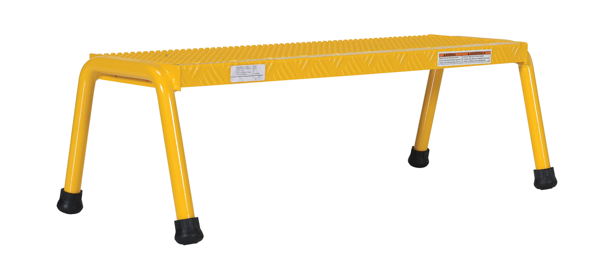 VESTIL SSA-1W-Y Aluminium Step Stand, 1 Step, Wide Welded, Yellow | AG7ZKE