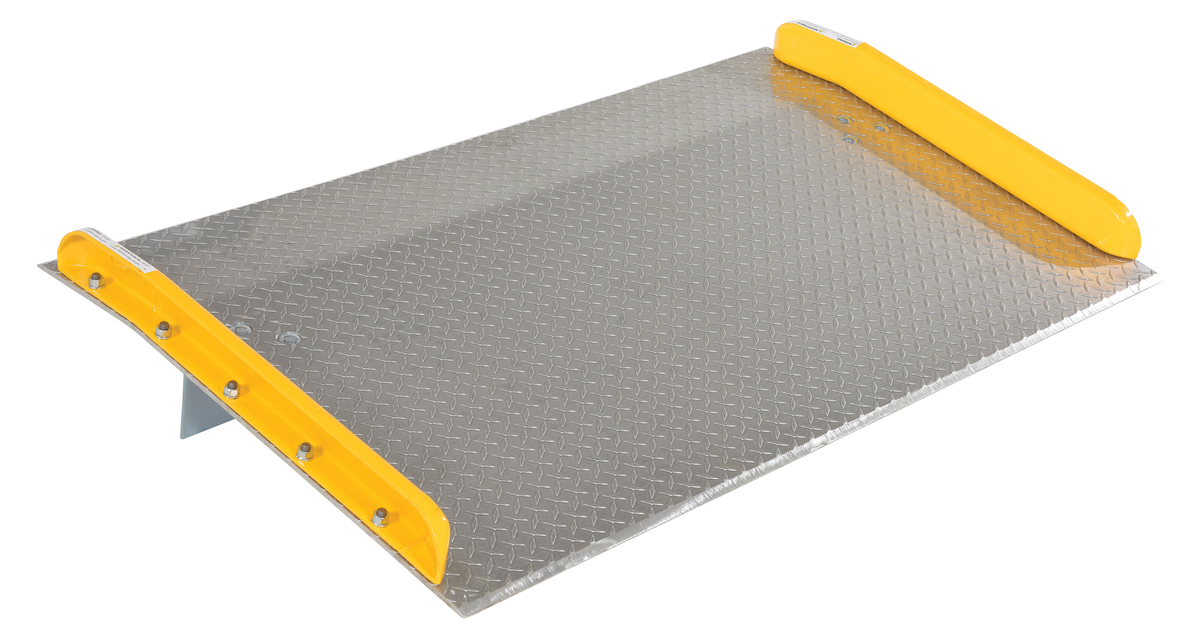 VESTIL TAS-15-6036 Dock Board, Steel Curb, 15000 Lb. Capacity, 60 Inch x 36 Inch Size, Silver, Aluminium | AG8ABL 4UR01