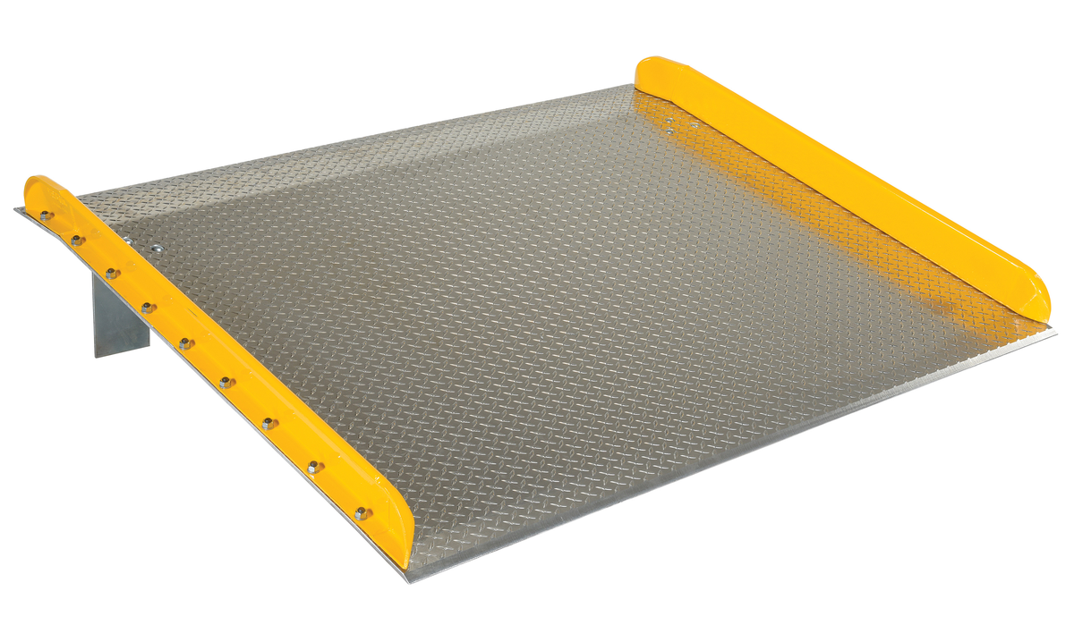 VESTIL TAS-15-7260 Dock Board, Steel Curb, 15000 Lb. Capacity, 72 Inch x 60 Inch Size, Silver, Aluminium | AG8ABT 6XX28
