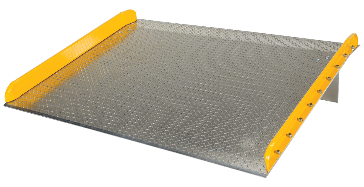 VESTIL TAS-20-6060 Dock Board, Steel Curb, 20000 Lb. Capacity, 60 Inch x 60 Inch Size, Silver, Aluminium | AG8ABX