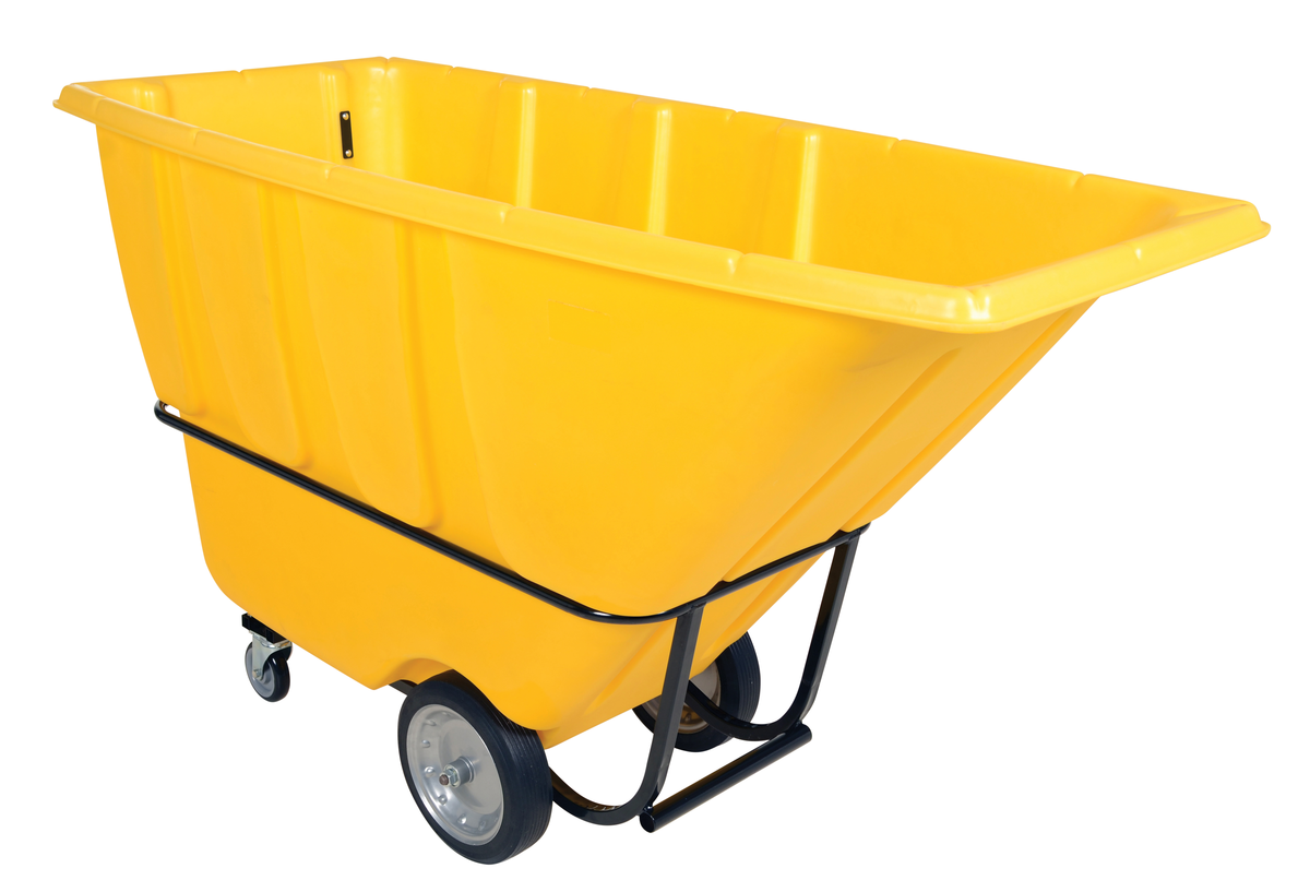VESTIL TDT-100-HD-YELLOW Heavy Duty Tilt Truck, 1 Cubic Yard, Yellow | AG8AEC