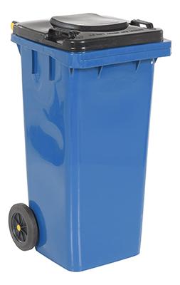 Niebieski kosz na śmieci z polietylenu, pojemność 32 galonów