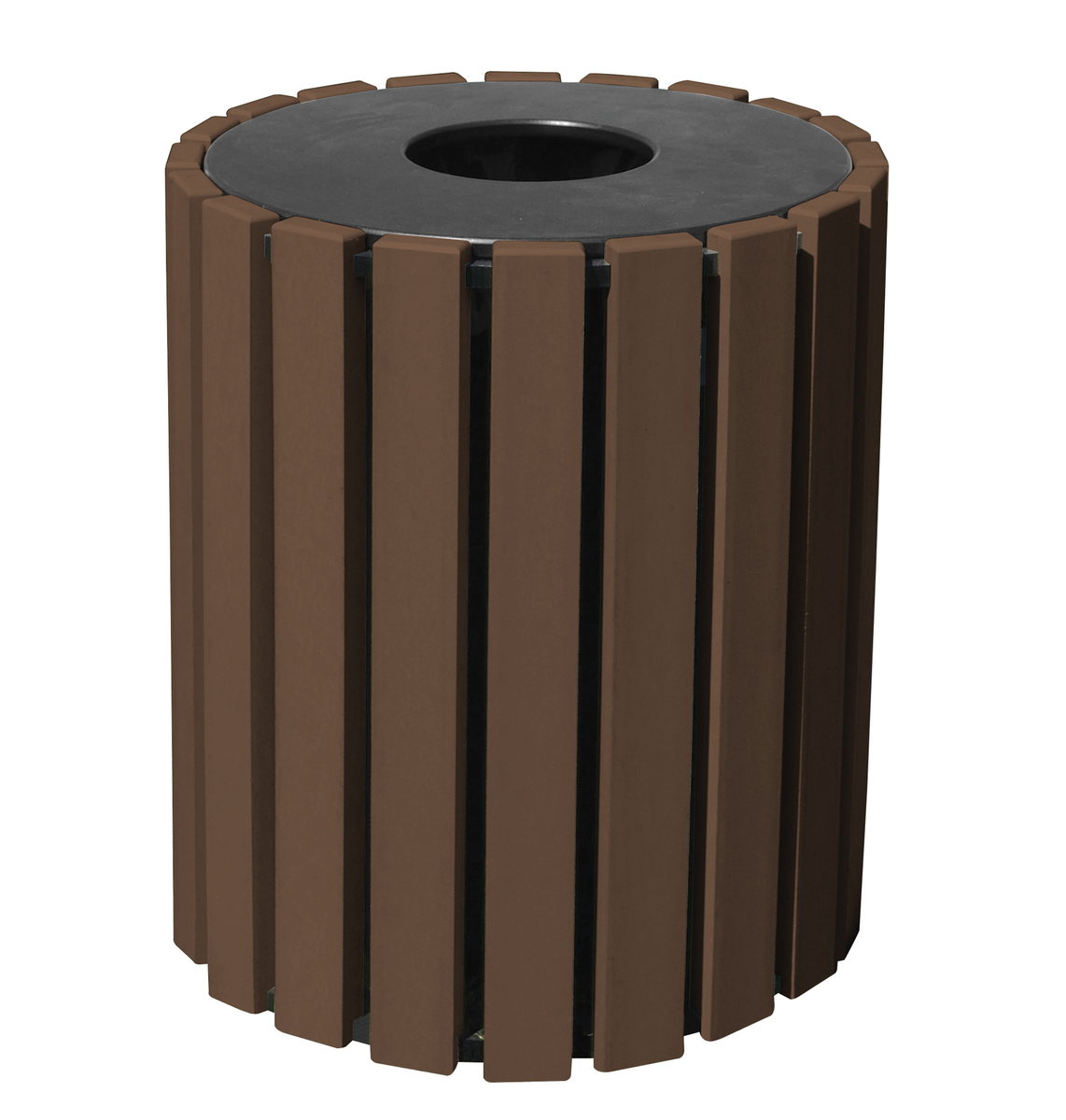VESTIL TR-PR-33-BN Round Receptacle, 33 Gallon, Capacity, Brown | CE4RHP