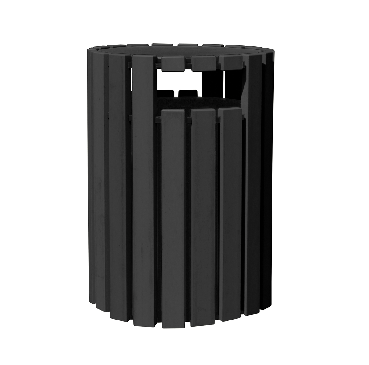 VESTIL TR-PRRC-33-BK Round Receptacle, With Raincap, 33 Gallon, Capacity, Black | CE4RJC