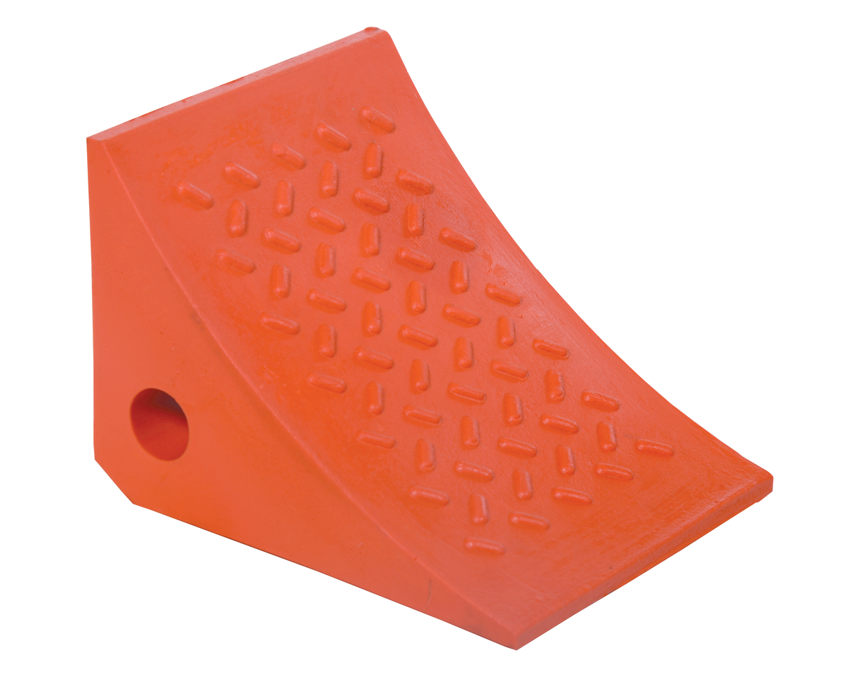 VESTIL URWC-2 Wheel Chock, Mini, 8 x 7 x 6 Inch Size, 15 Tons Capacity, Orange, Urethane | AG8BHQ