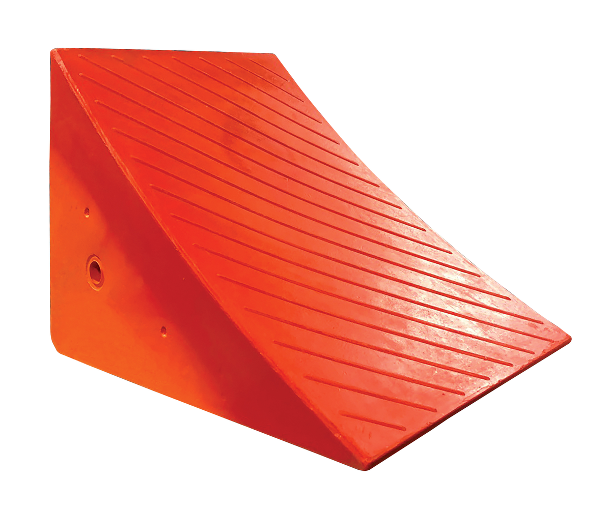 VESTIL URWC-45 Mega Wheel Chock, 24 x 18 x 18 Inch Size, 800 Ton, Orange, Urethane | AG8BHV