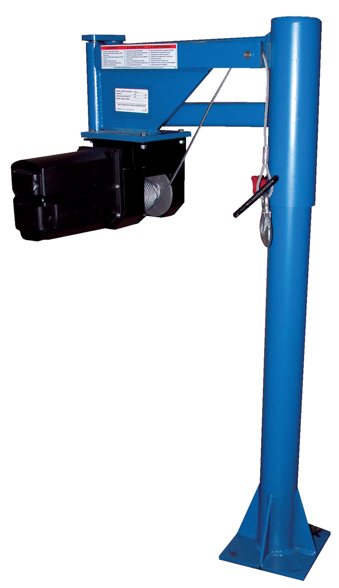 VESTIL VAN-J-DC Steel DC Powered Lifter Jib Crane, 400 Lb. Capacity, Blue | AE2RDP 4ZB25