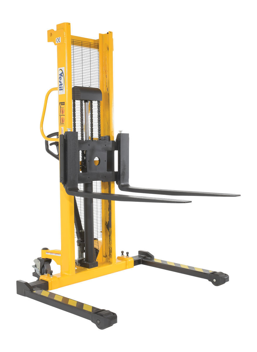 VESTIL VHPS-2000-AA Manual Stacker, Adjustable Forks/legs, 2000 Lb. Capacity | AG8BQA