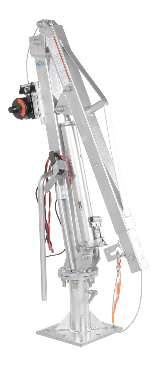 VESTIL WTJ-2-G-DC Galvanized Steel DC Powered W Inch Truck Jib Crane, 500 Lb. Extended Capacity, Gray | CE4RVE