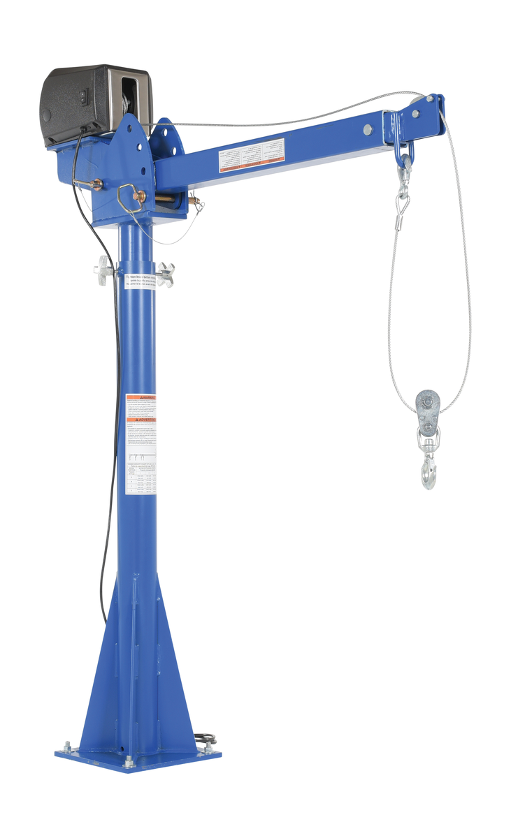 VESTIL WTJ-20-3-AC Steel AC Powered Jib Crane, 3-5 Feet Boom, 2000 Lb. Capacity, Blue | AG8CND