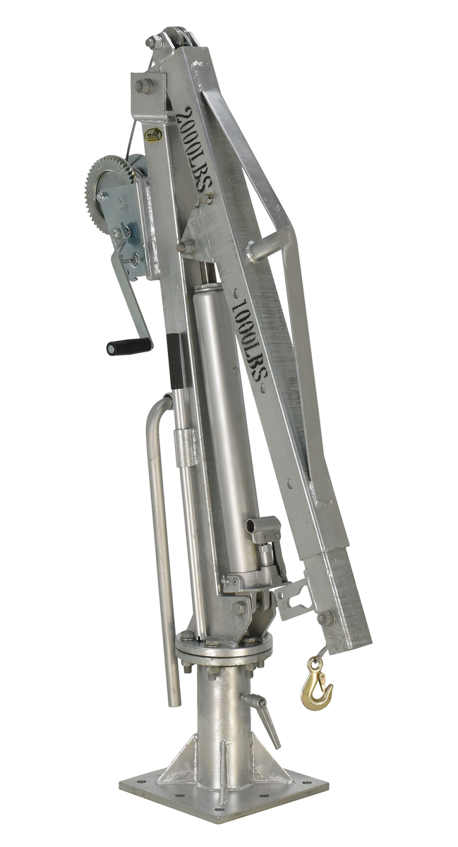 VESTIL WTJ-4-G Galvanized Steel W Inch Truck Jib Crane, 52 Inch Reach 1000 Lb. Extended Capacity, Gray | AG8CNM 32W924