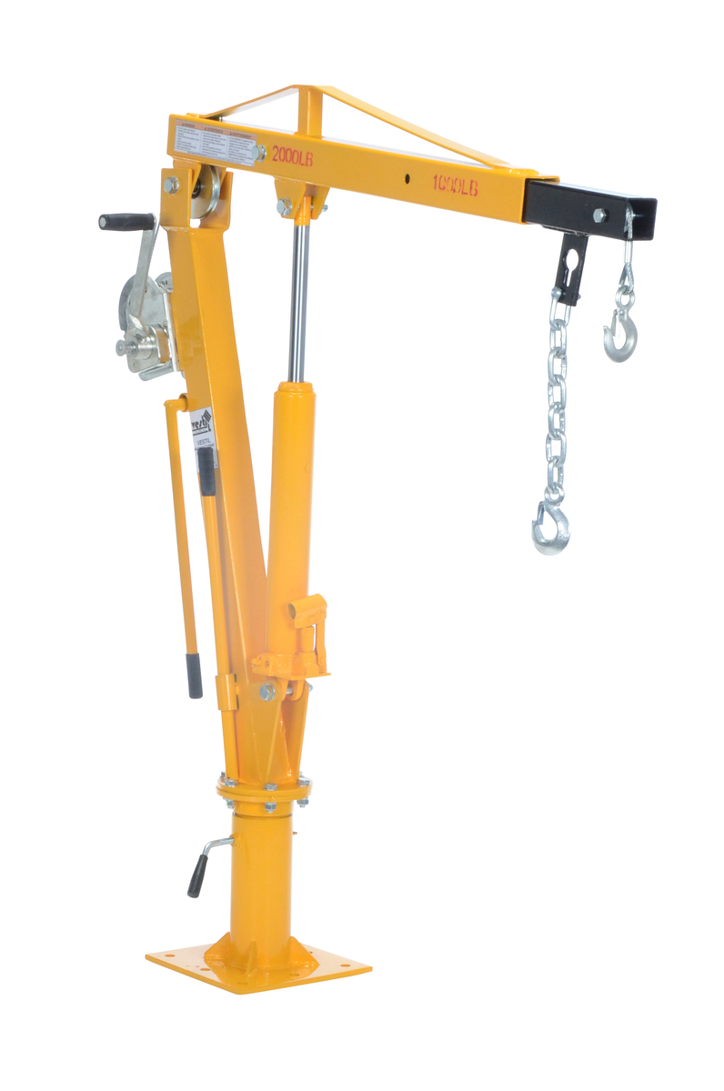 VESTIL WTJ-4 Steel W Inch Truck Jib Crane, 44 Inch Reach 1000 Lb. Extended Capacity, Yellow | AG8CNL 32W984