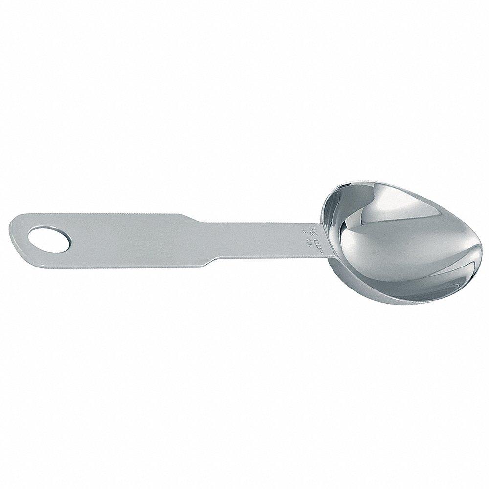 Oval Measuring Scoop, 1 cup, Stainless Steel, Gray