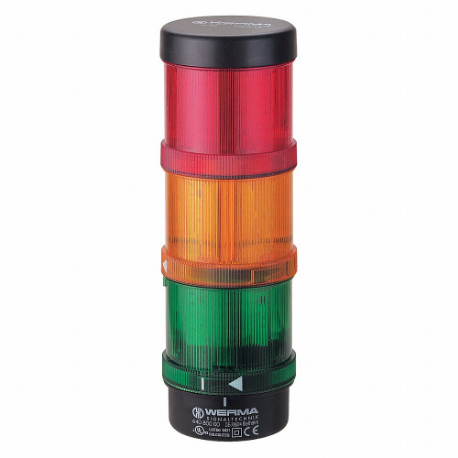 Conjunto de luces de torre, 3 luces, verde/rojo/amarillo, intermitente/fijo, fijo, LED