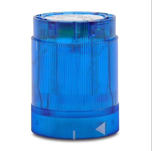 Lyselement, 50 mm diameter, blå, permanent lysfunktion, 115 VAC, farvet linse, IP54