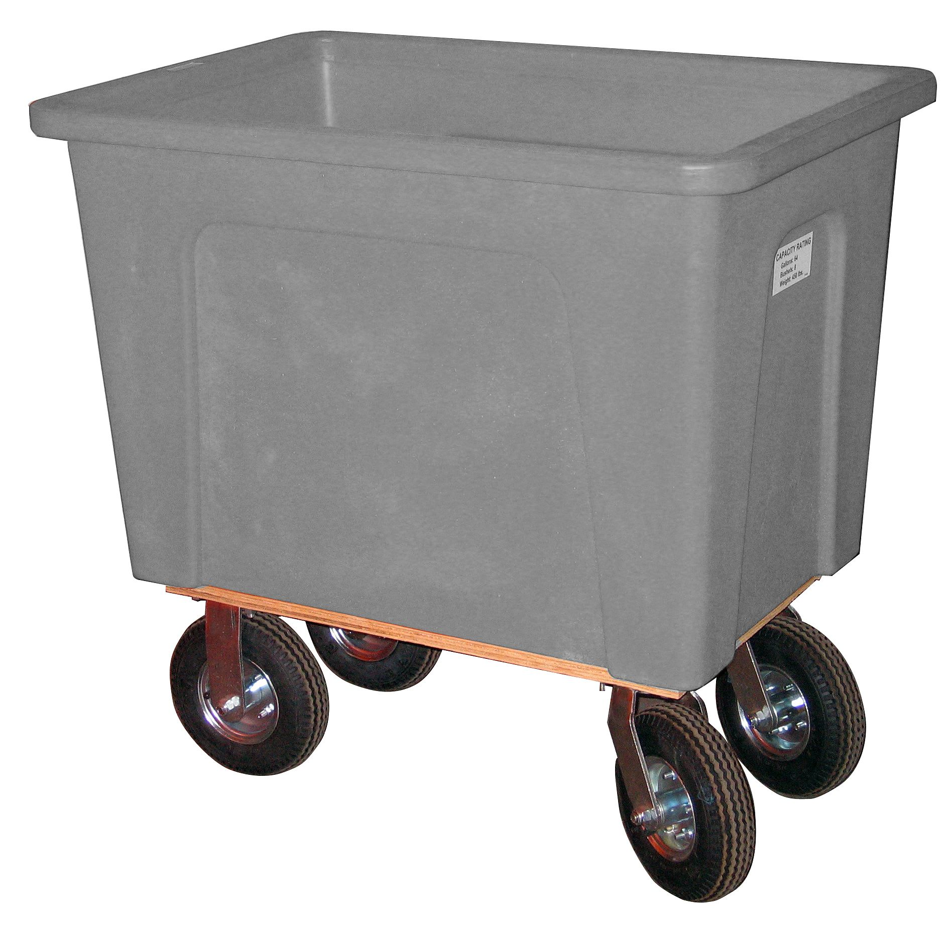 WESCO 272530 Box Truck, Plastic, 32 Gallon, 8" Pneumatic, 350 Lbs Capacity, Gray | AG7KDK