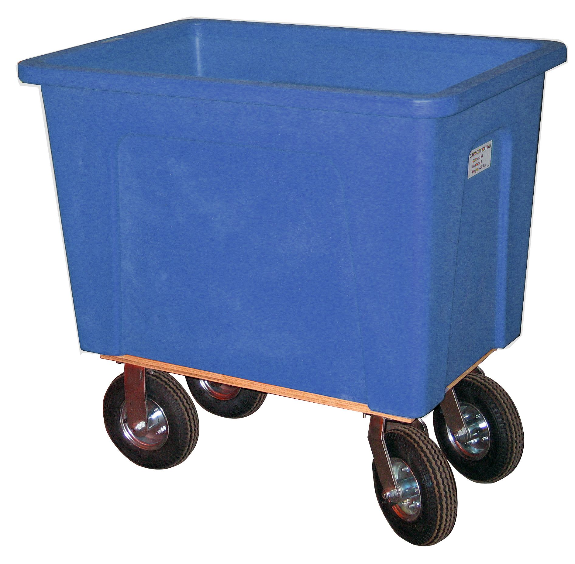 WESCO 272535 Box Truck, Plastic, 32 Gallon, 8" Pneumatic, 350 Lbs Capacity, Blue | AG7KDL