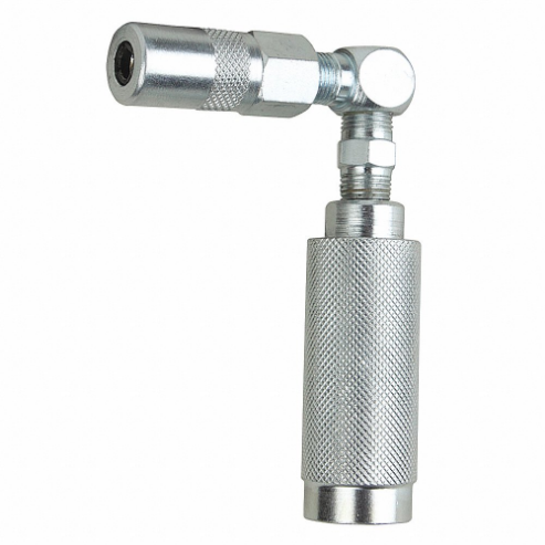 Grease Coupler, 90 Deg, 3.44 Inch Overall Length, White, 6000 PSI Max. Pressure