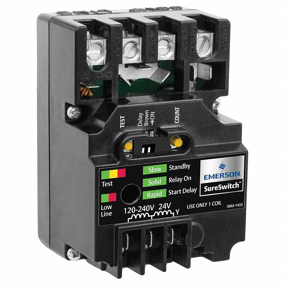 Emerson 49P11-843 Sure Switch Relay, 120VAC/208/240VAC/24VAC