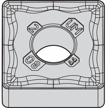 Inserto de torneado cuadrado, círculo con inscripción de 1/2 pulgada, neutro, radio de esquina de 1/32 pulgada