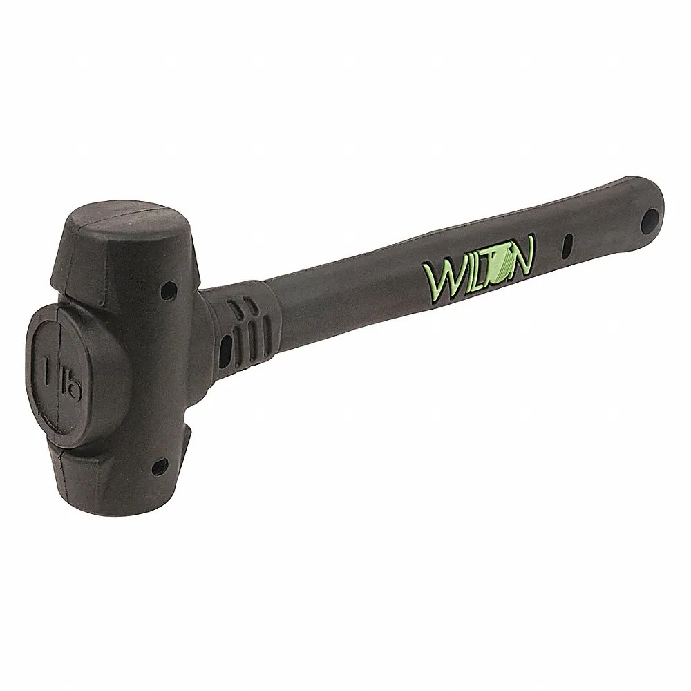 Dead Blow Hammer, Steel Handle, 24 oz Head Wt., 1 1/2 Inch Face Dia, 14 Inch Overall Lg