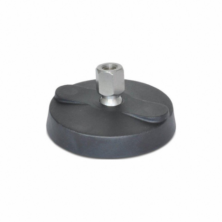 Supporto di livellamento, 1/2 pollici-13, diametro base dimensioni 3.15 pollici, presa in acciaio inossidabile, nylon, 5