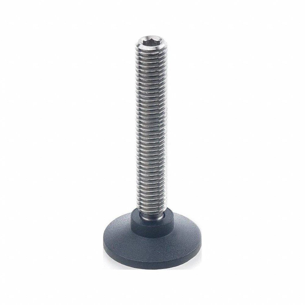 WINCO 638-25-1/2X13-74-NI Leveling Foot, Stainless Steel, 1/2 Inch-13, 0.98 Inch Size Base Dia | CR6DYQ 805W19