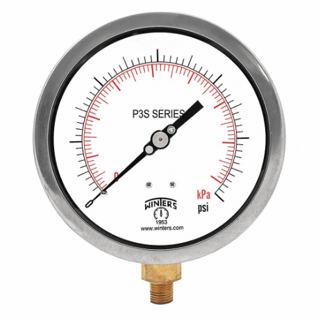 Industrial Compound Gauge, 30 to 0 to 30 Inch Size Hg/psi, 6 Inch Size Dial