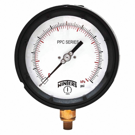 Process Pressure Gauge, 0 To 200 Psi, Reflective White, 4 1/2 Inch DiaL, Field-Fillable