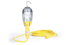 Gumowa latarka ręczna, 100 W, osłona zwalniająca śrubę, odbłyśnik, 15.24 m, wtyczka GFCI