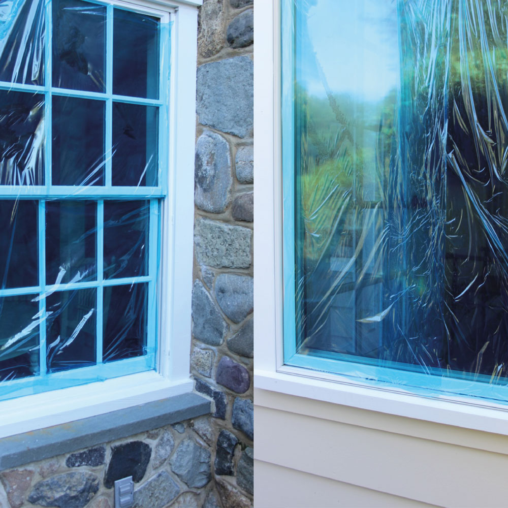 窗戶保護膜，45 天，長度 600 英尺，尺寸 24 英寸，藍色
