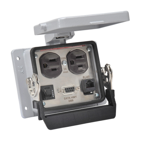 Panel Interface Connector, Duplex 120 VAC Outlet, 9-Pin D-Sub Connector