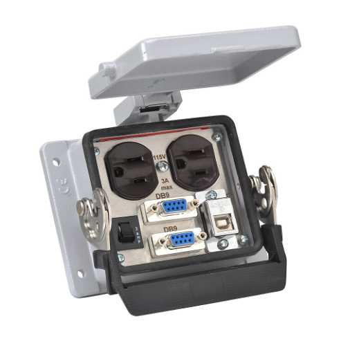 Panel Interface Connector, Duplex 120 VAC Outlet, 9-Pin D-Sub Connector