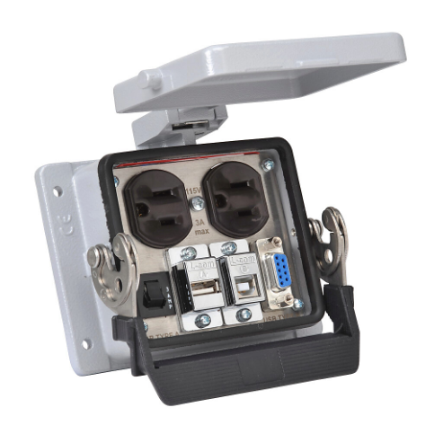 Panel Interface Connector, Duplex 120 VAC Outlet, 9-Pin D-Sub Connector